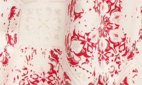 TINY TRIBE TINY TRIBE TILE PRINT CROSSOVER RUFFLE DRESS