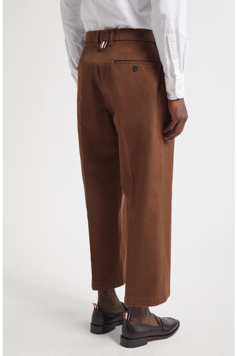 Cotton Twill Crop Chinos, Alternate, color, BROWN