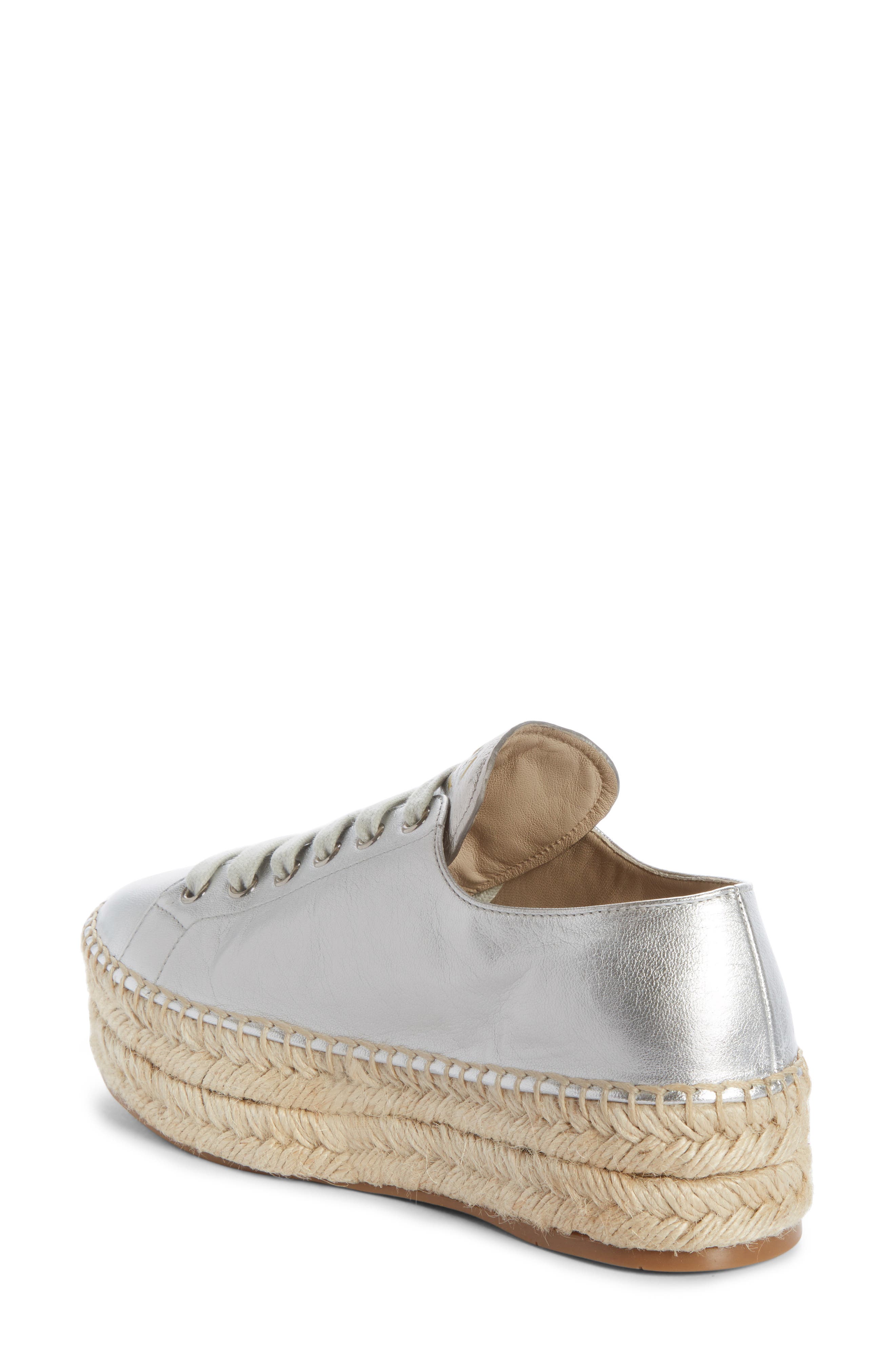 Prada Platform Espadrille Sneaker, Alternate, color, 