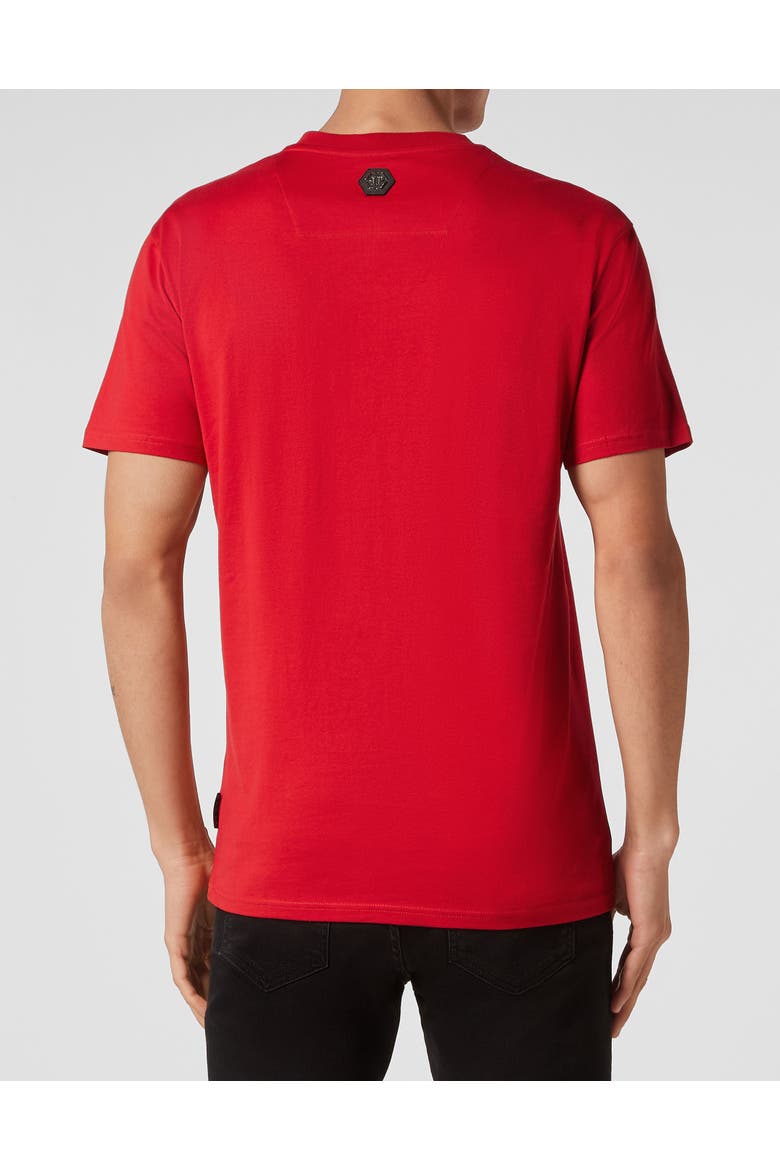 T-Shirt Round Neck Skull Men, Alternate, color, red