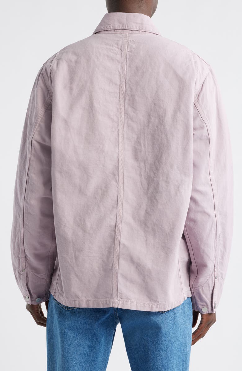 Carhartt Work In Progress Walter Cotton & Linen Canvas Chore Coat, Alternate, color, Pink Fog (Garment Dyed)