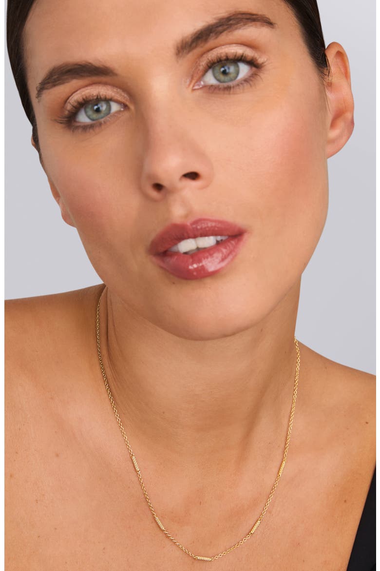 Caviar Bead Station Necklace, Alternate, color, GOLD