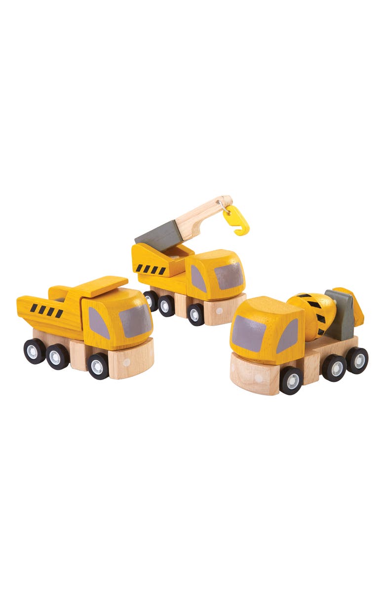 PlanToys<sup>®</sup> Highway Maintenance Vehicles Playset, Main, color, Yellow