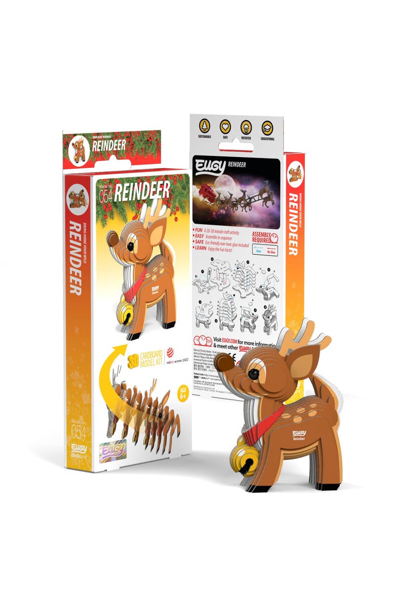Eugy Puzzles Reindeer 3D Puzzle, Main, color,