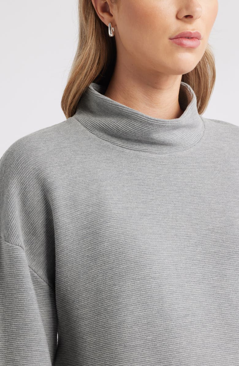 Caslon<sup>®</sup> Mock Neck Ottoman Sweatshirt, Alternate, color, Grey Dark Heather