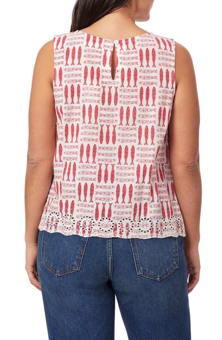 C & C California Letizia Sardines Cotton Shell, Alternate, color, Sugar Swizzle/ Barberry