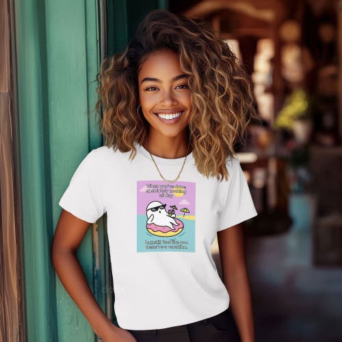 Dalix Ghost Womens Vacation Tee In White