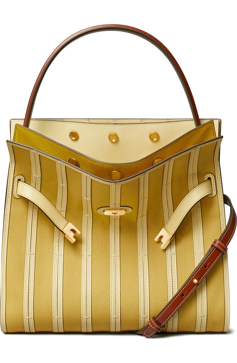 Tory Burch Lee Radziwill Canvas Panel Double Bag, Main, color,