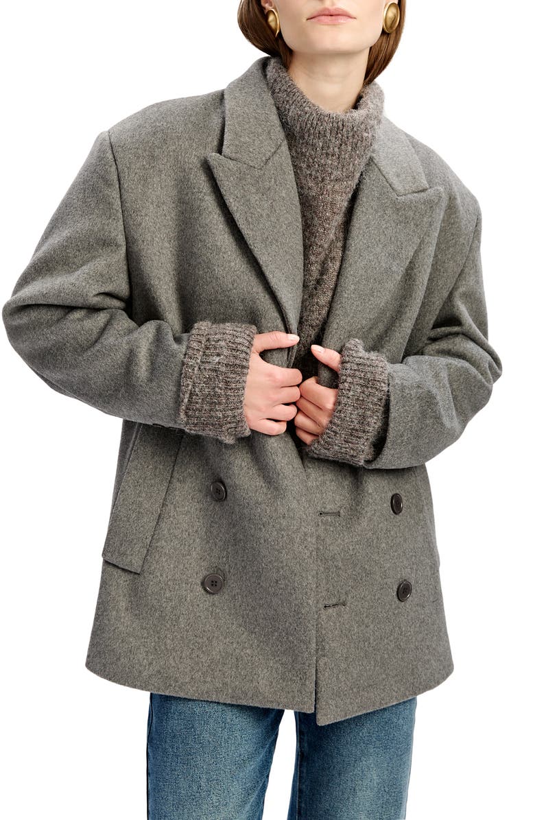 Bardot Hailey Oversize Double Breasted Blazer, Main, color, Dove Grey