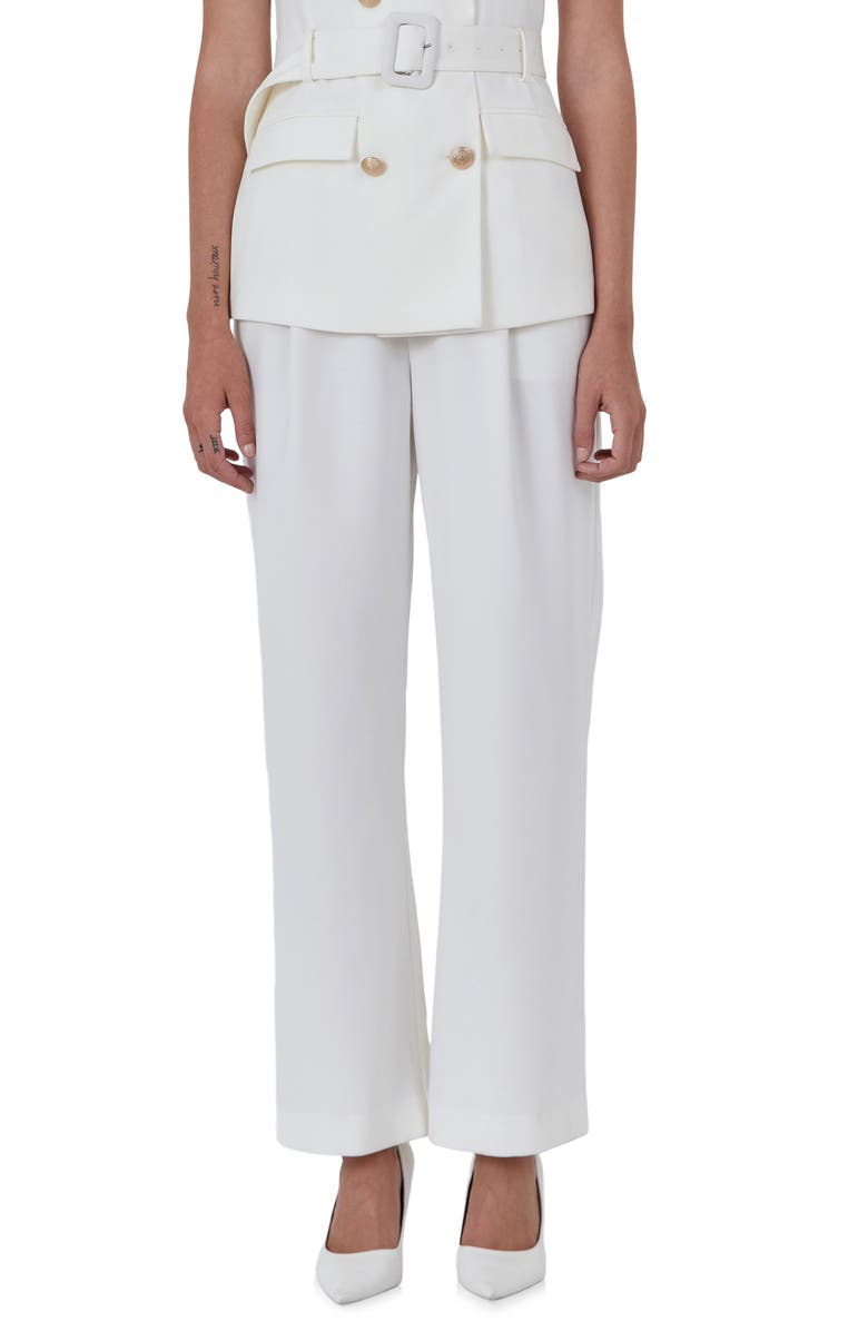 Endless Rose Pleated Pants, Main, color, Ivory