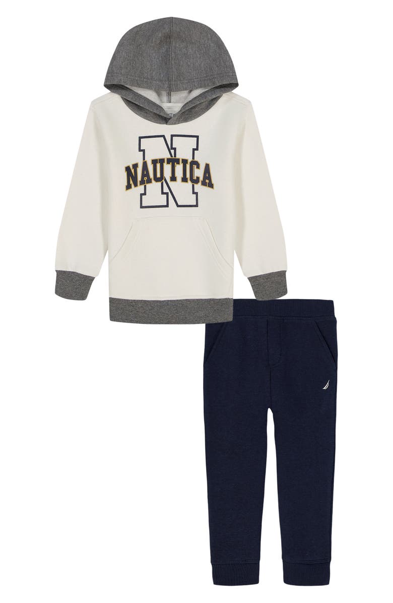 Nautica Fleece Hoodie & Joggers Set, Alternate, color, Multi Blue