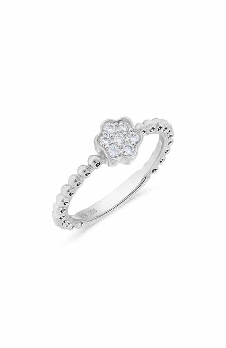 H.J. Namdar Beaded Floral Stacking Ring