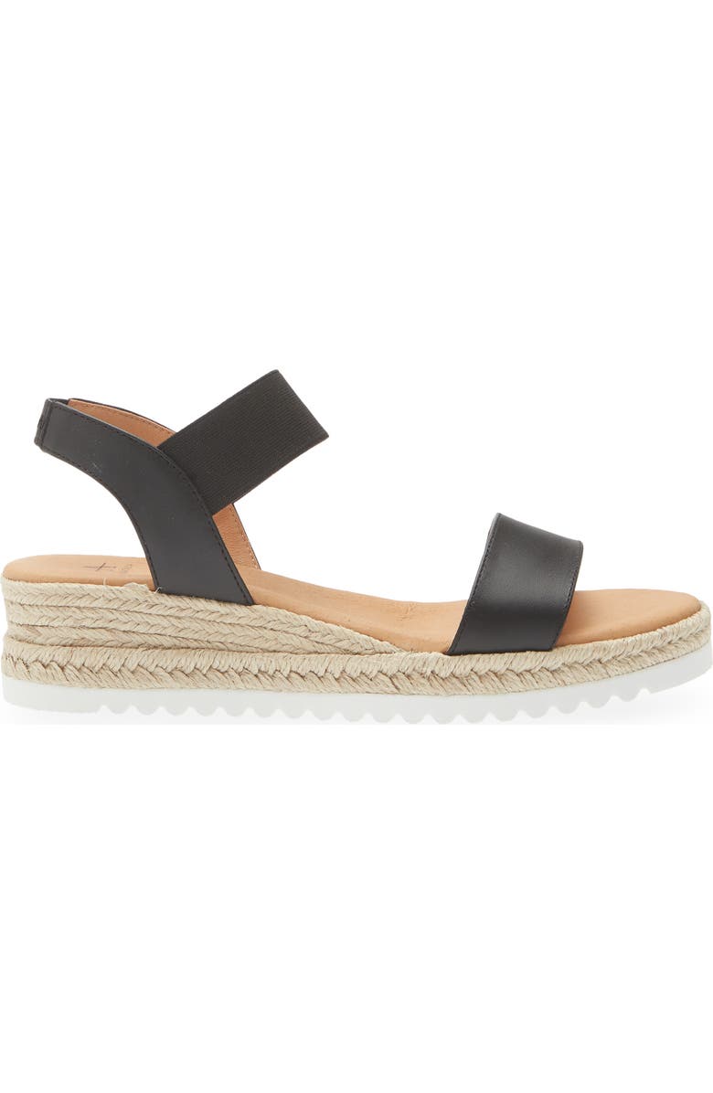 Aquatalia Avina Espadrille Wedge Sandal, Alternate, color, Black Leather
