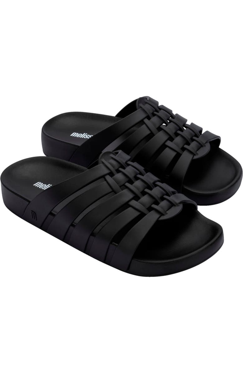 Melissa Possession Slide Sandal, Main, color, Matte Black