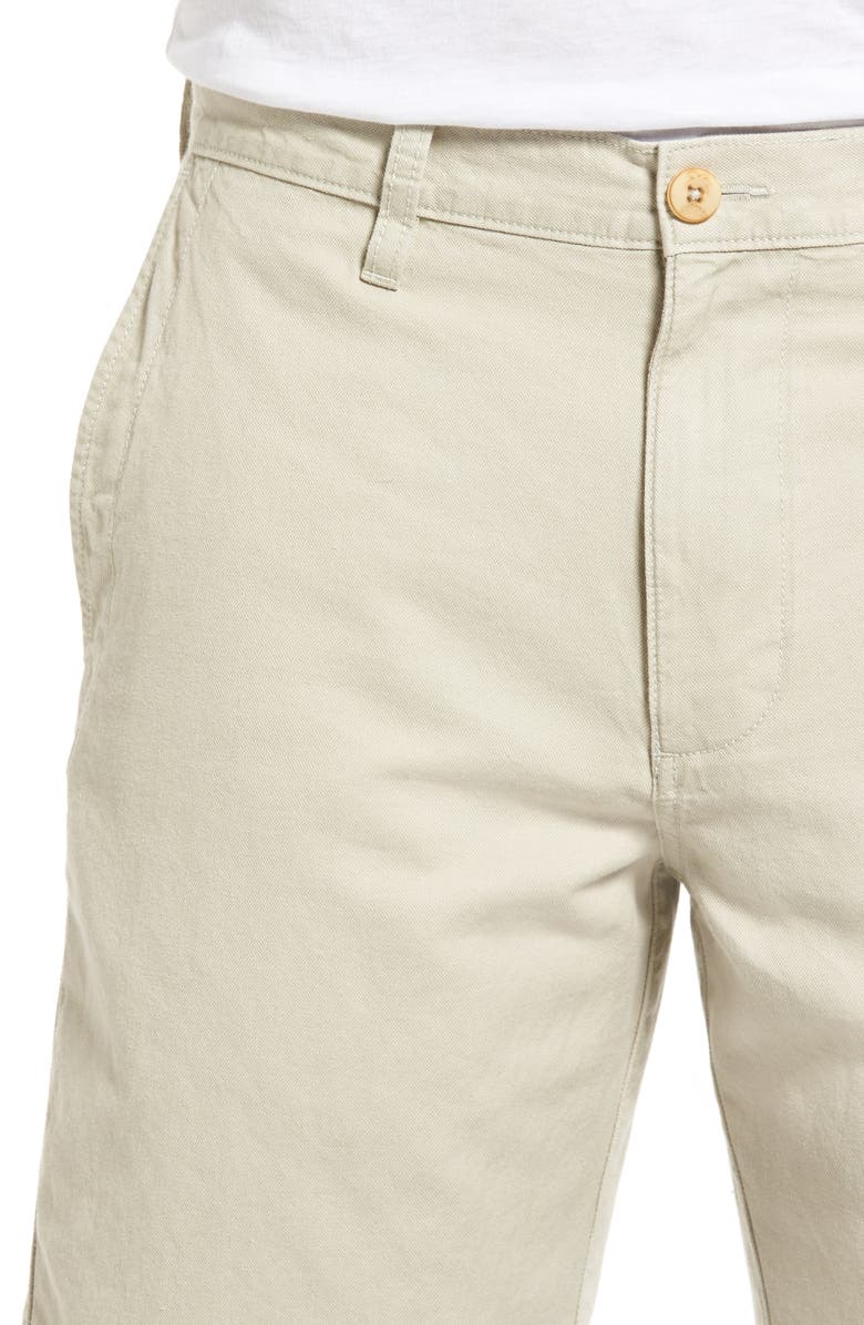 Tommy Bahama Aegean Flat Front Chino Shorts, Alternate, color, Khaki Sands