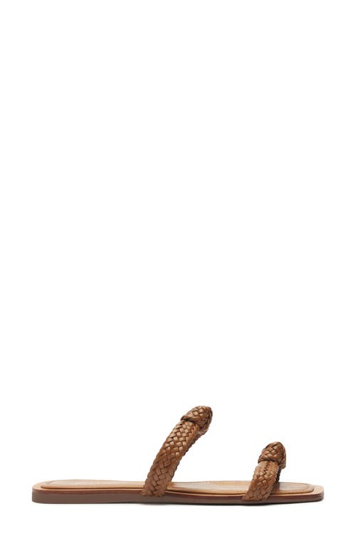 Arezzo Remy Flat Sandal In Rich Caramel