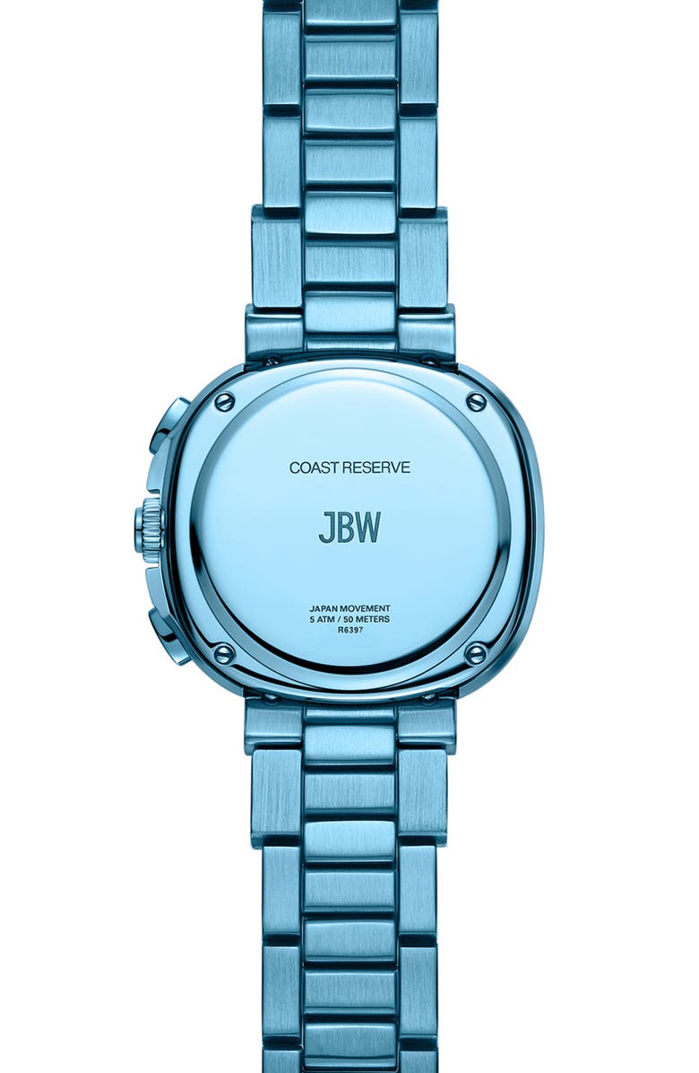 JBW Reserve Coast Bracelet Chronograph Watch, 39mm, Alternate, color, Turquoise