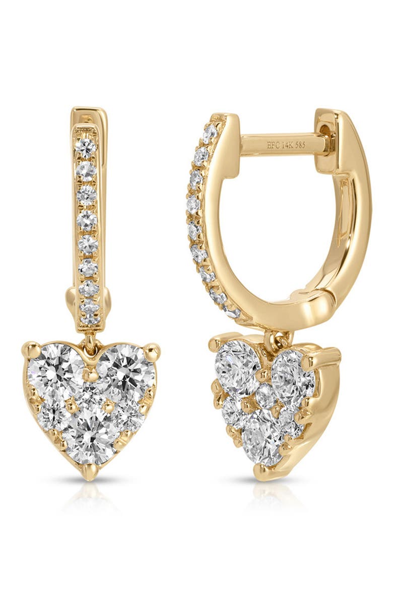 Pavé Diamond Huggie Hoop Earrings, Main, color, 14K YELLOW GOLD