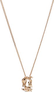 Saint Laurent Thin Twist Charm Pendant Necklace