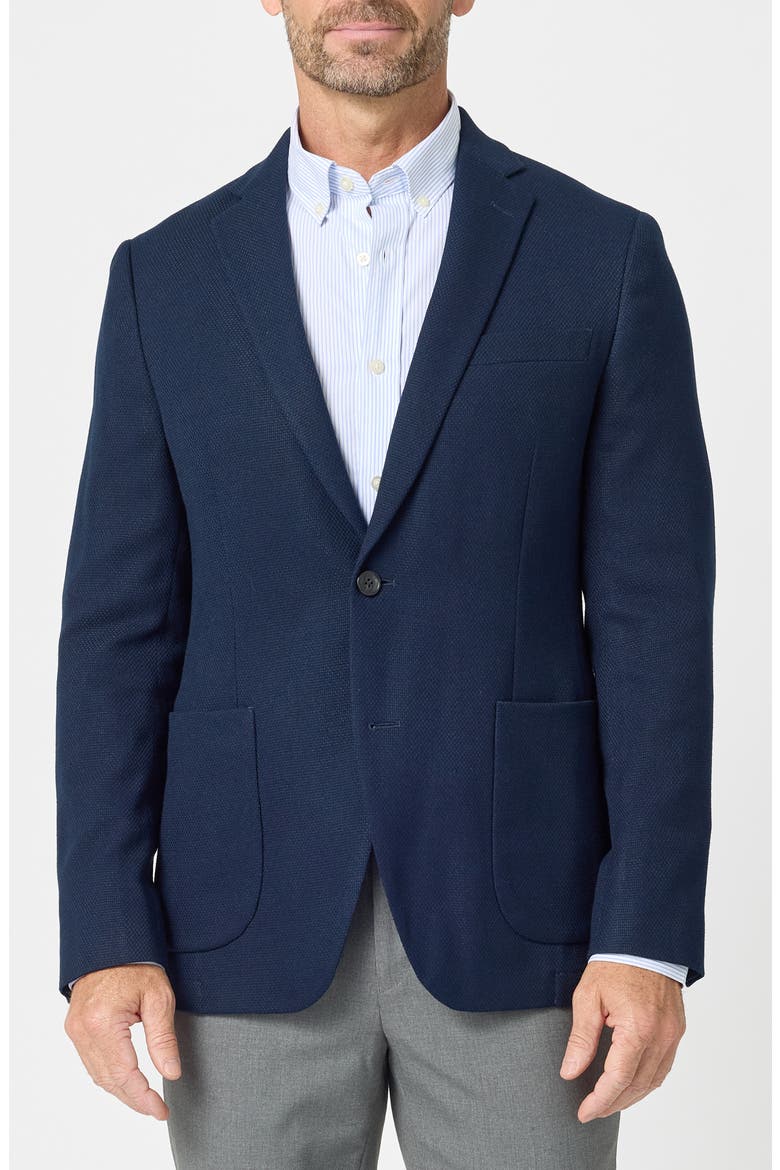 Hopsack Knit Sport Coat, Main, color, NAVY