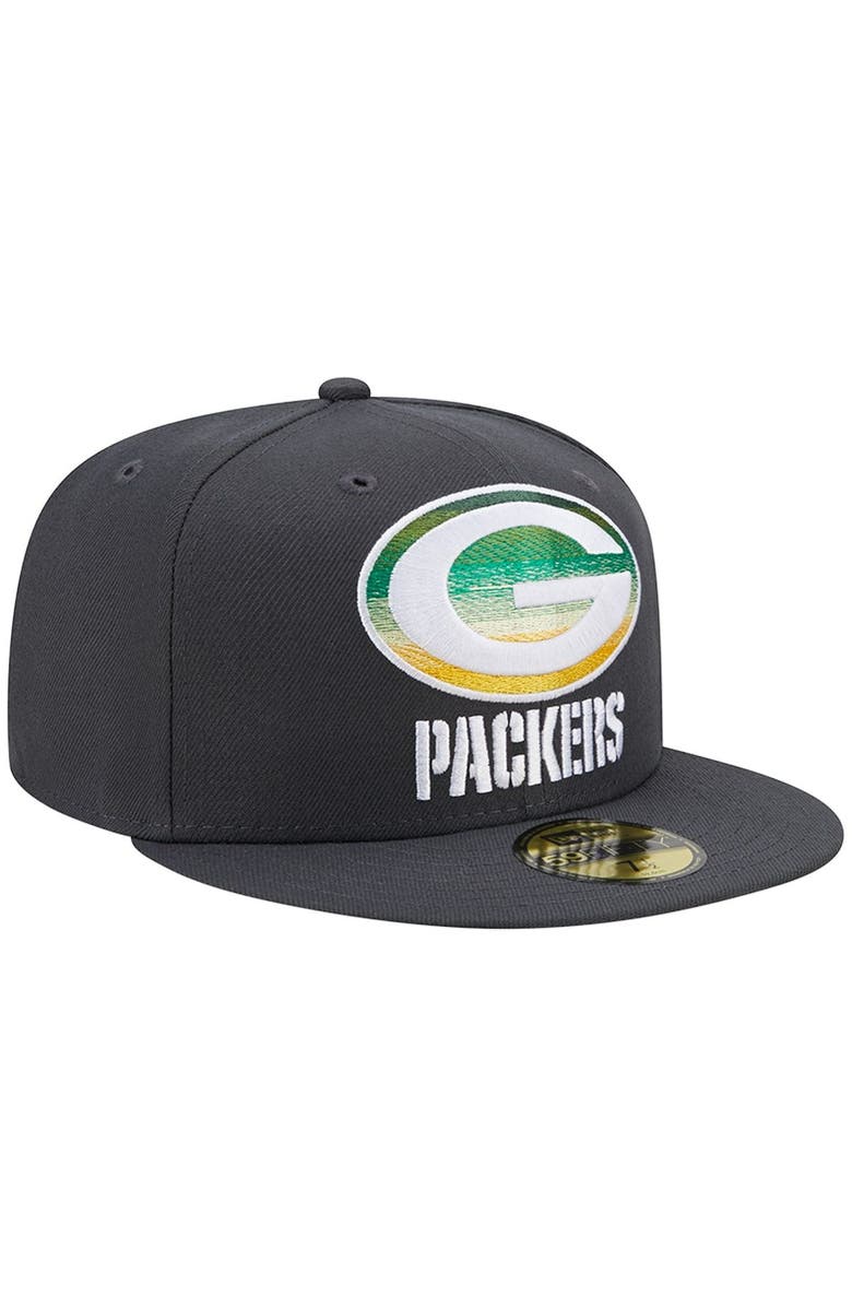 New Era Men's New Era Graphite Green Bay Packers Color Dim 59FIFTY Fitted Hat, Alternate, color, 