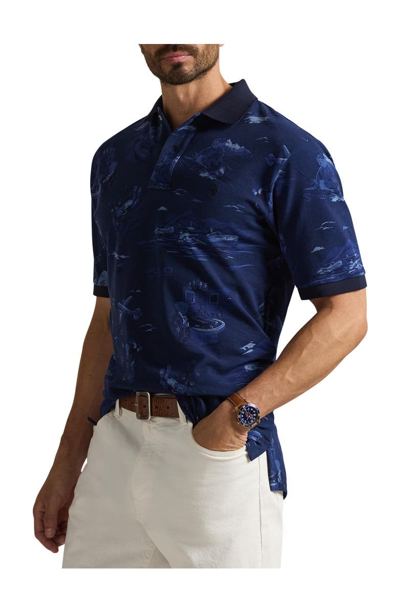 Polo Ralph Lauren Big & Tall Mesh Bear Polo Shirt, Main, color, Spy Bear