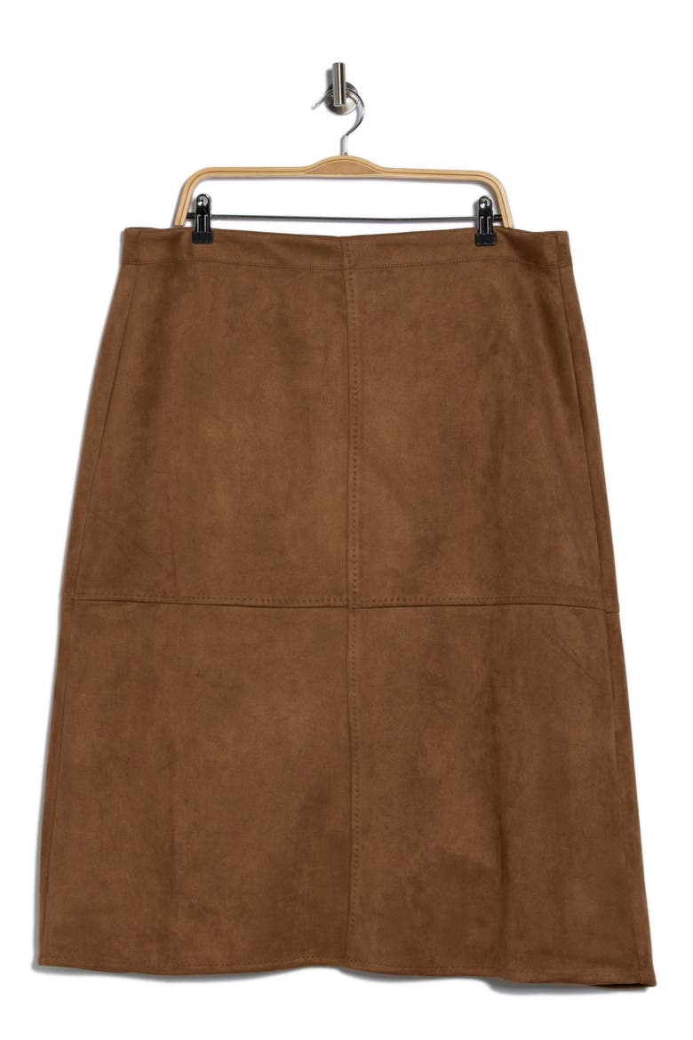 A-Line Faux Suede Skirt, Alternate, color, VICUNA