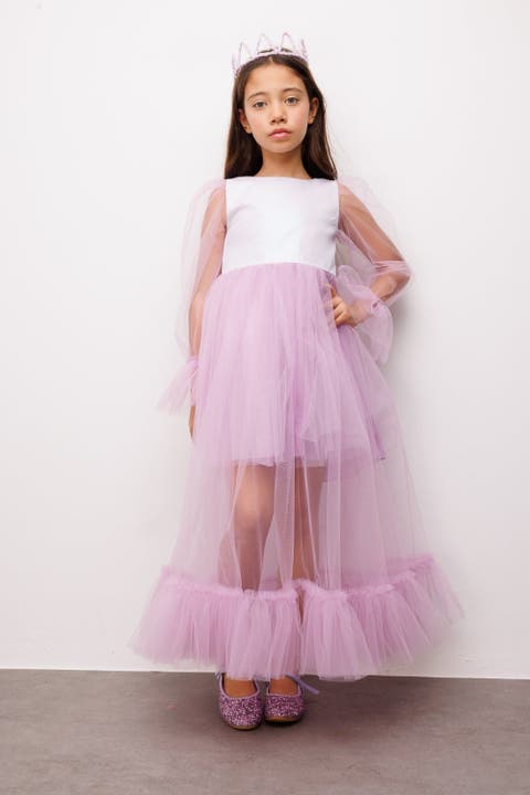 Harriet Girls’ Glitter Tulle Maxi Dress