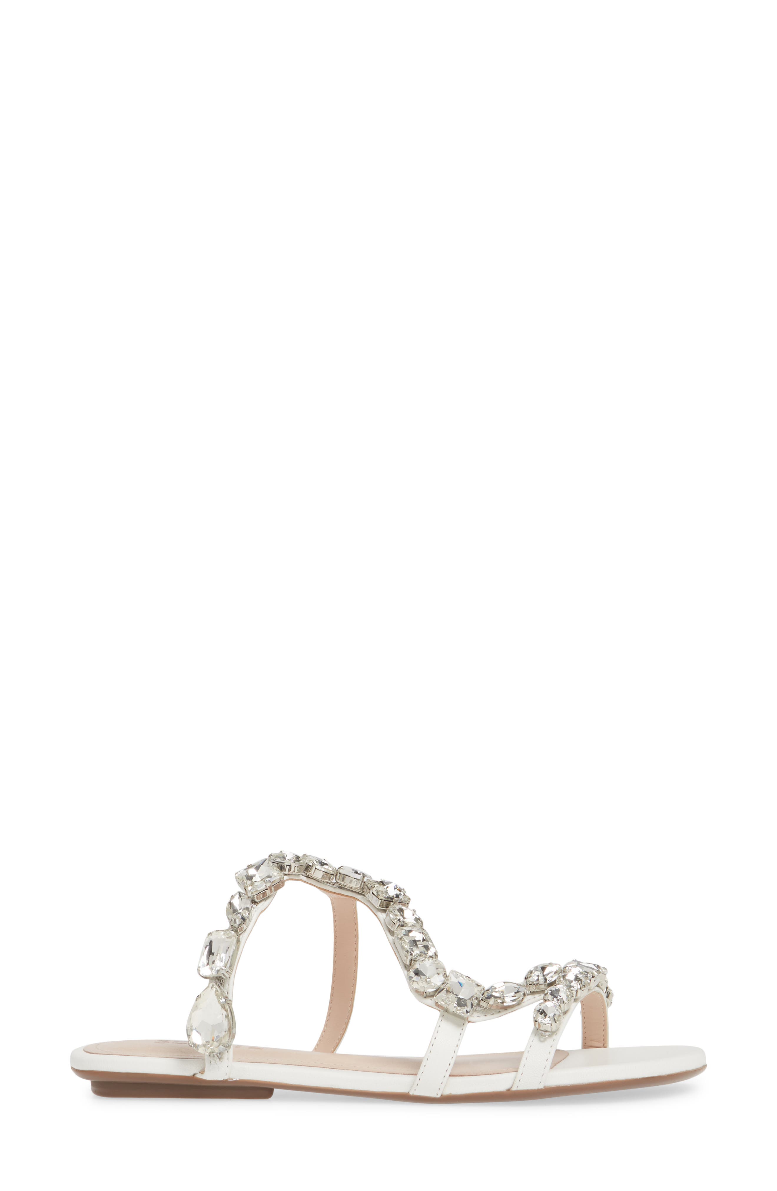 Potira Slide Sandal, Alternate, color, WHITE LEATHER