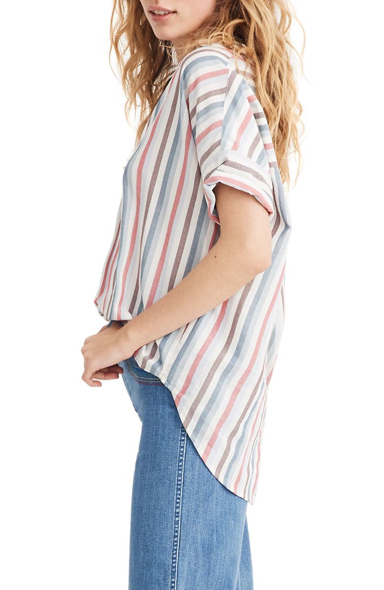 Madewell Courier Pocatello Stripe Button Back Shirt, Alternate, color,