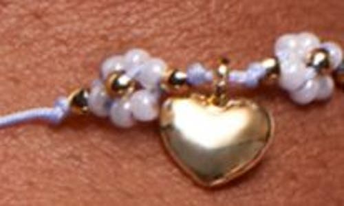 Estella Bartlett Louise Heart & Flower Beaded Slide Bracelet In Gold