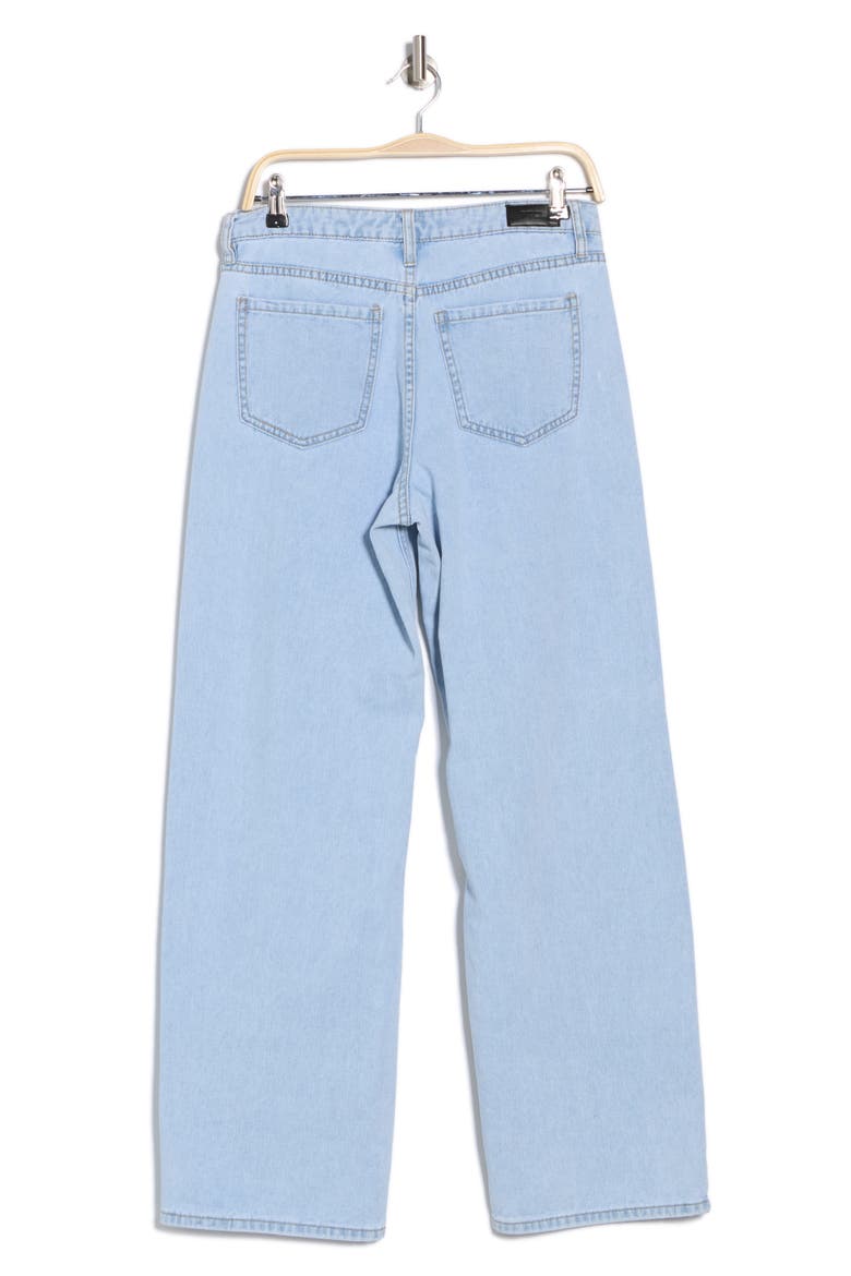 Studded High Waist Straight Leg Jeans, Alternate, color, LIGHT WASH