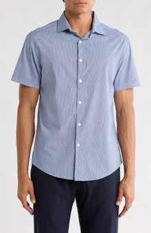 DENIM AND FLOWER Dot Short Sleeve Button-Up Shirt