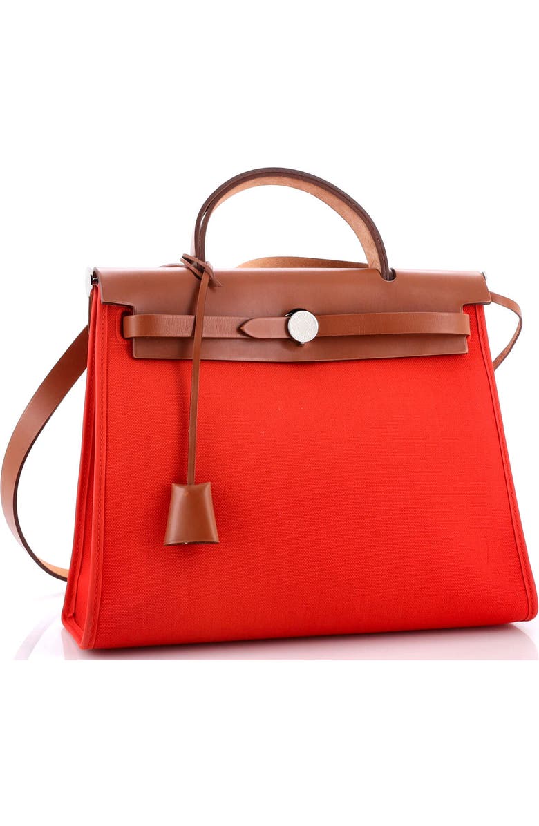 Pre-Owned Hermes Herbag Zip Leather and Toile 31, Alternate, color,