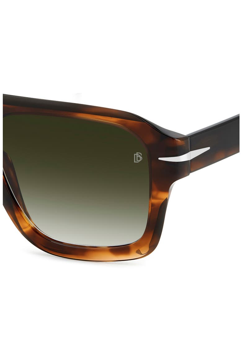 54mm Gradient Rectangular Sunglasses, Alternate, color, BROWN HORN/ GREEN SHADED