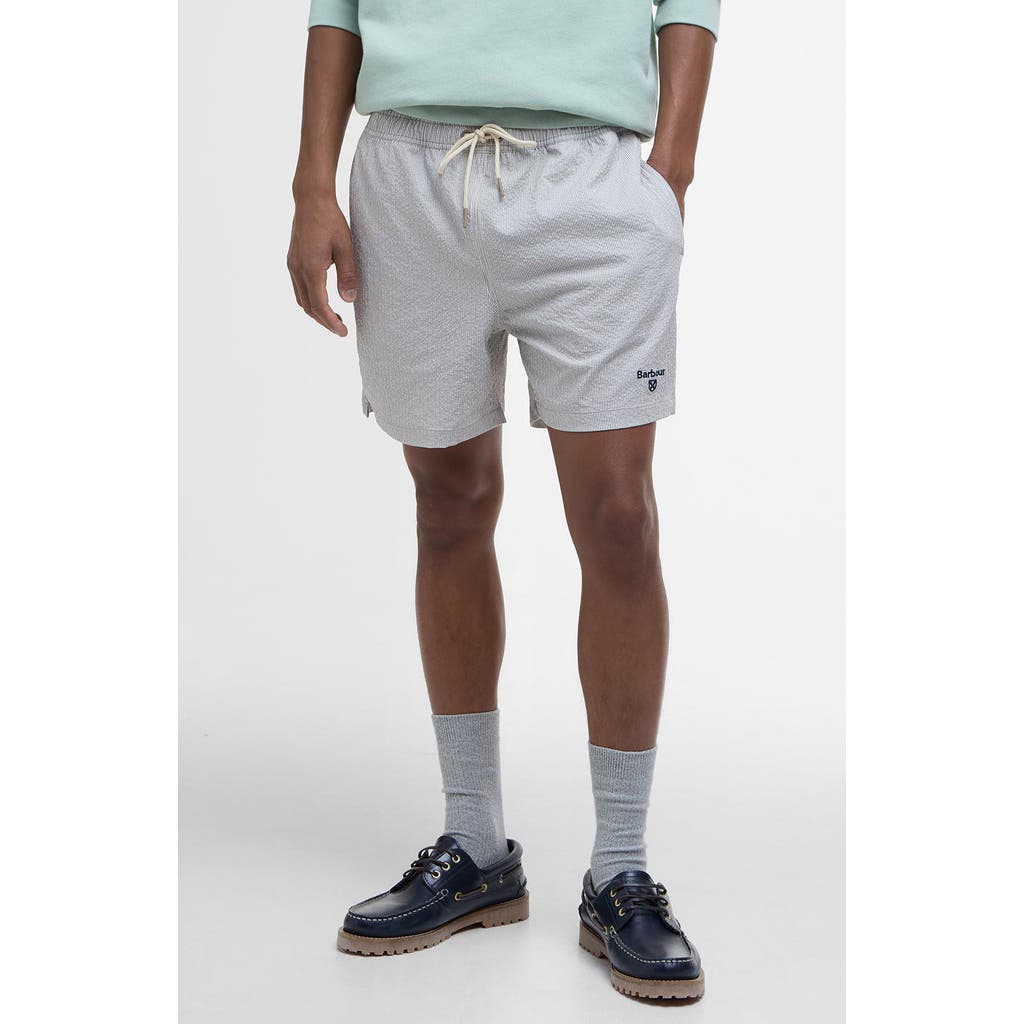 Shop Barbour Somerset Swim Trunks In Washed Stone Beige