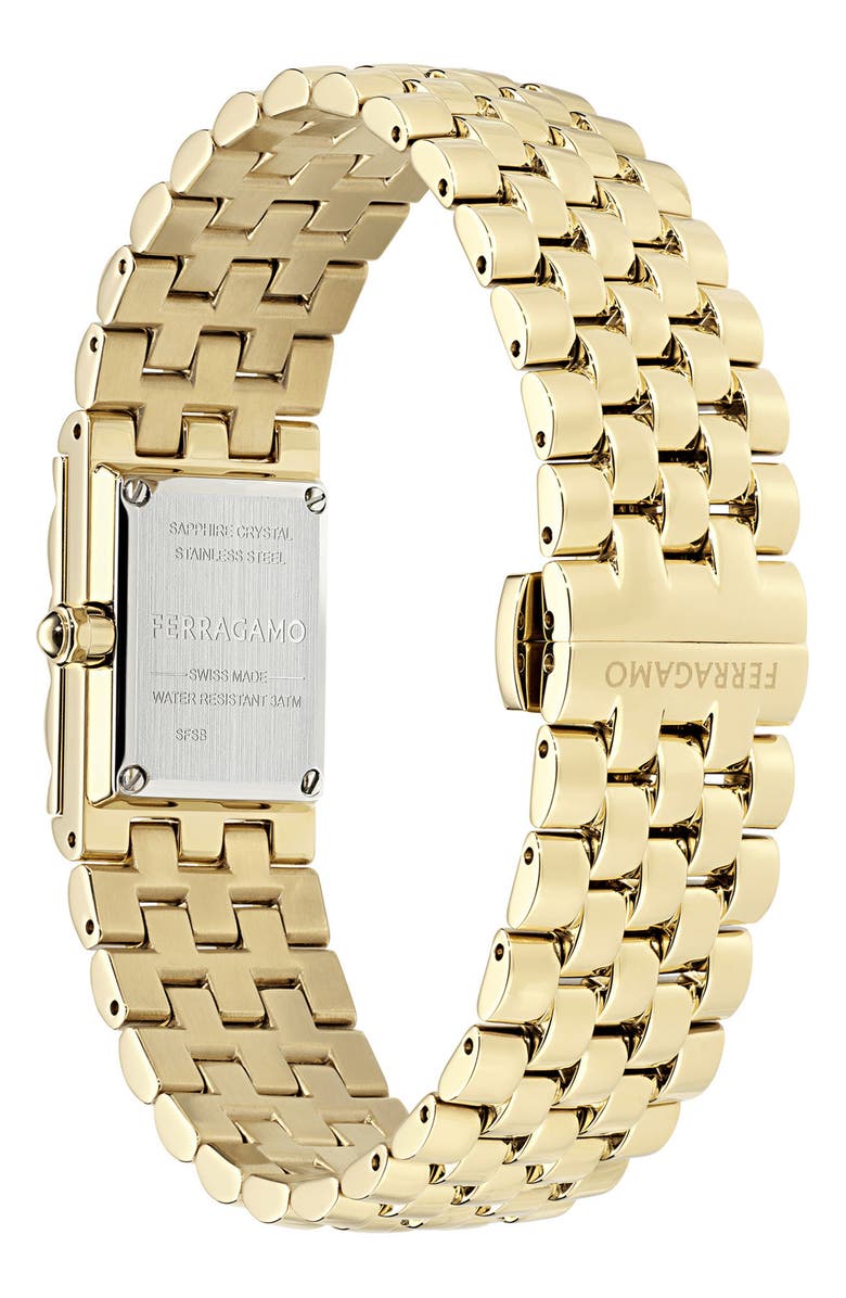 FERRAGAMO Secret Red Sandstone Bracelet Watch, 18.5mm x 30mm, Alternate, color, Ip Yellow Gold