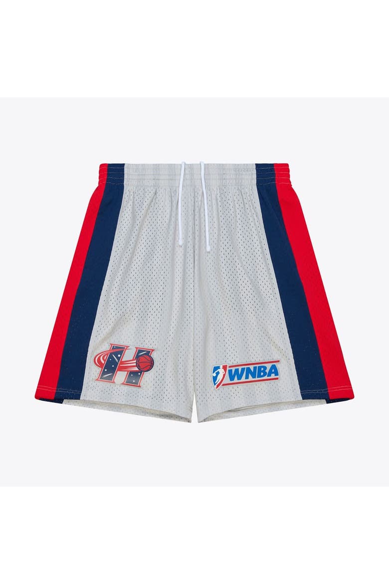 Men's Mitchell & Ness Silver Houston Comets 1997 Court Origins Swingman Shorts, Main, color, Silver