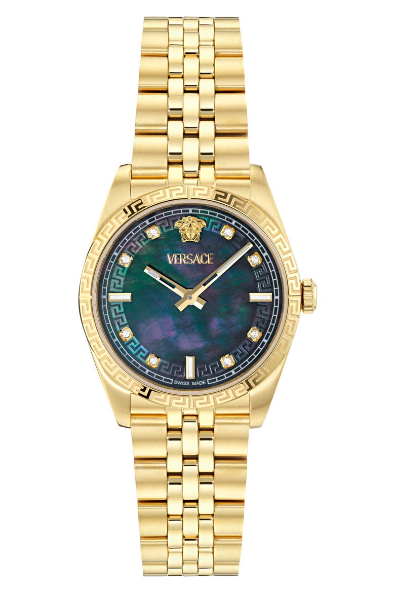 Millenyium Mother-of-Pearl Bracelet Watch, 32mm, Main, color, IP YELLOW GOLD
