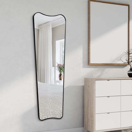 Jonathan Y Alfie Rectangular Metal Framed Wall Mounted Full-length Mirror In Black
