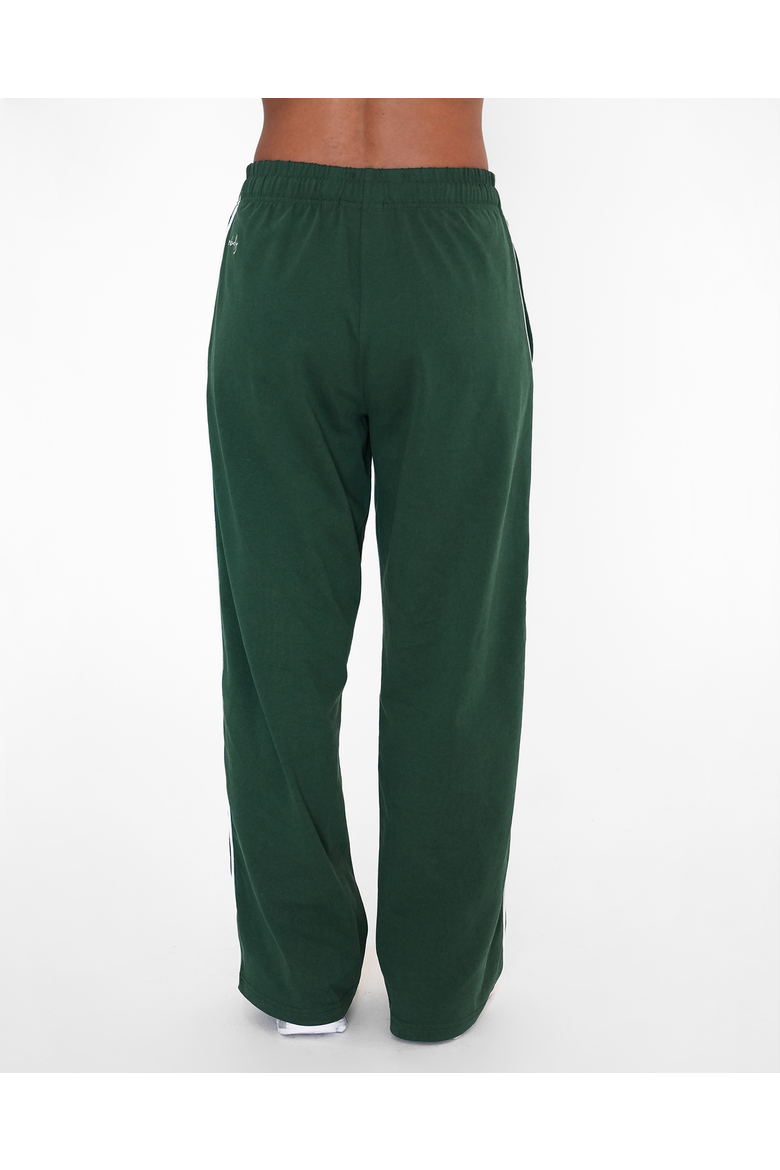 Rugby Piping Relaxed Wide Leg Pant, Alternate, color, Green/White