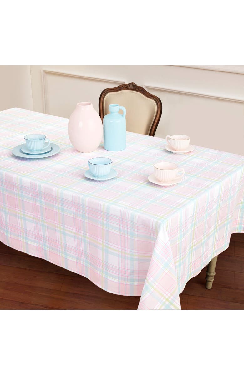 Solino Home Linen Tablecloth for Dining Table, Holiday and Everyday Dining Table Decor - Palm Beach Plaid, Alternate, color, Palm Beach Plaid