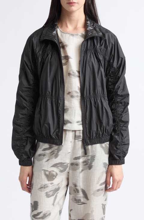 Gathered Zip Windbreaker