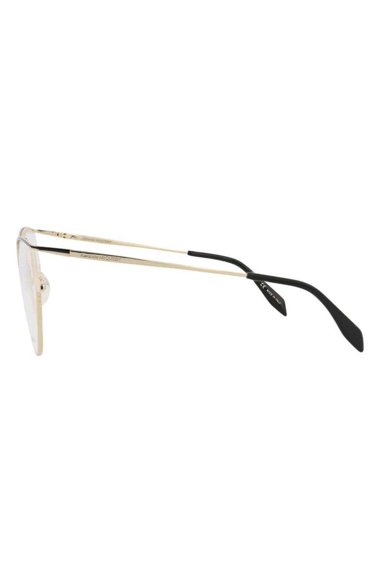 McQueen 57mm Cat Eye Sunglasses, Alternate, color, Gold Transparent