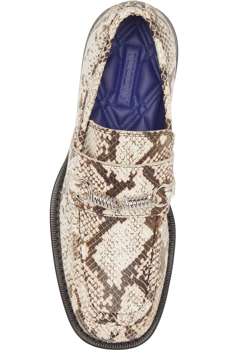 Burberry Barbed Snakeskin Embossed Loafer, Alternate, color, Serpent