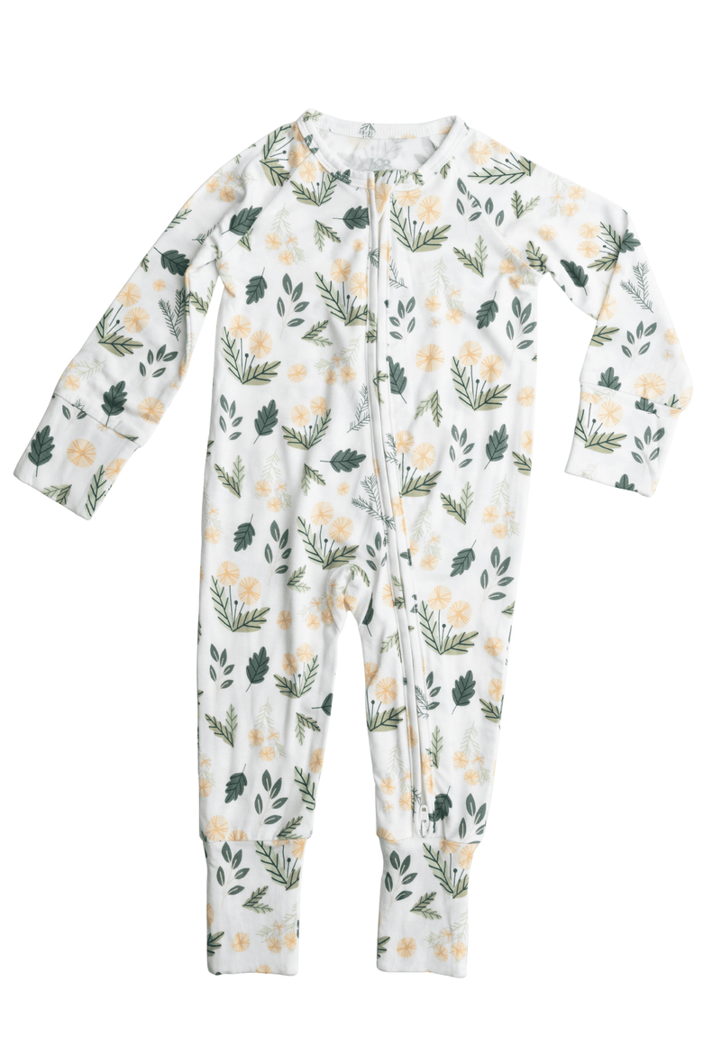Zip Up Baby Pajamas, Main, color, Honey Dandelion