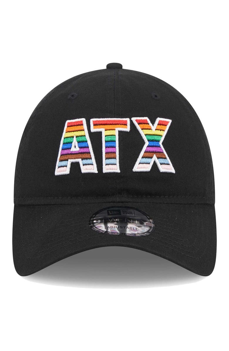 New Era Men's New Era Black Austin FC Pride 9TWENTY Adjustable Hat, Alternate, color, 