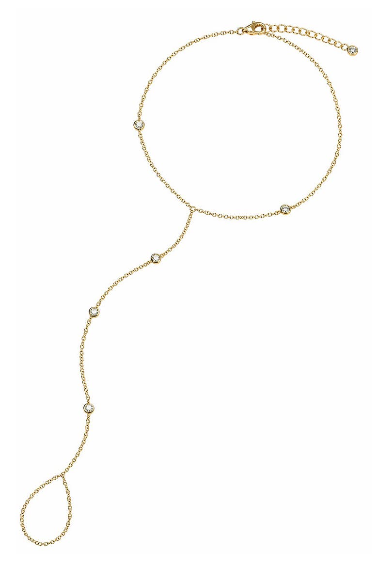 Cubic Zirconia Hand Chain Bracelet, Main, color, GOLD