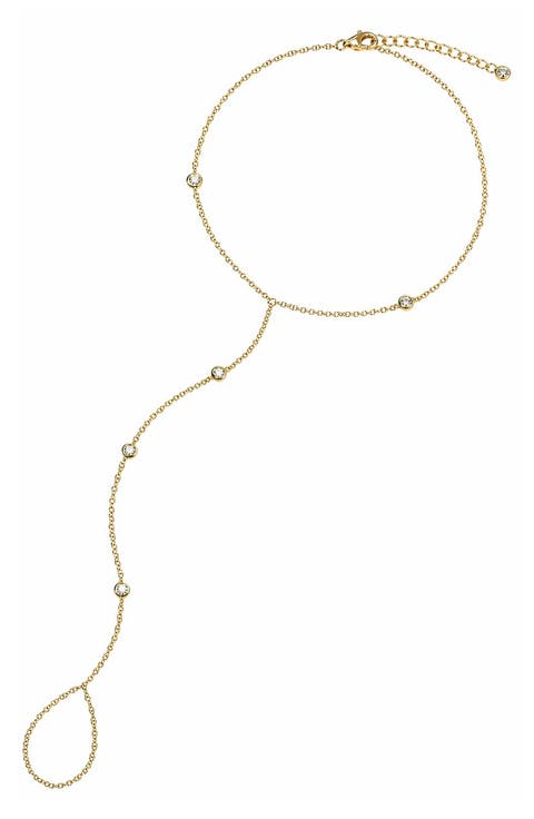 Cubic Zirconia Hand Chain Bracelet