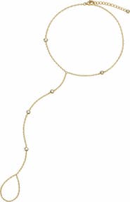 GABI RIELLE Cubic Zirconia Hand Chain Bracelet